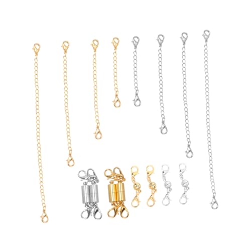 DIYEAH 1 Set Zylindrische Magnetschnalle Silberne Herz Halskette Silberne Ketten Halskette Magnetverschluss Ketten Halskette Verstellbare Silberne Halskette Mehrere Halsketten von DIYEAH