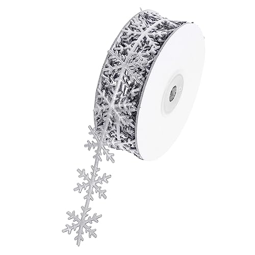 DIYEAH 1 Stück Schneeflockenband Gold und Silber Dekoratives Geschenkband für DIY Weihnachtsdeko Bastelbedarf für Festlichkeiten und Geschenkverpackung von DIYEAH