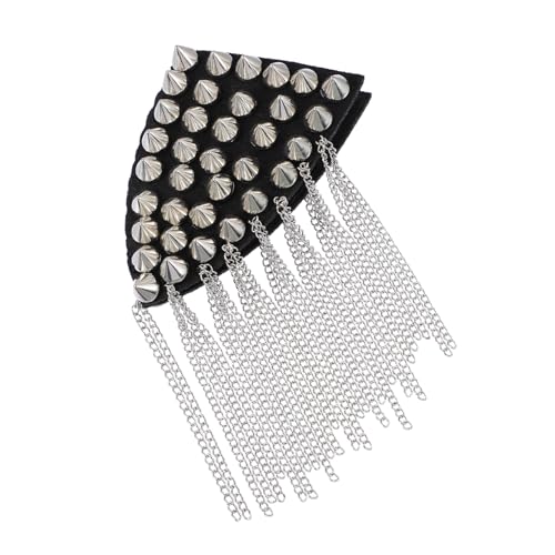 DIYEAH 1 Stück Silberner Flügel Quasten Schulterabzeichen mit Ketten Design Stilvolles Epaulet für Mode und Kostüme für Partys und Besondere Anlässe von DIYEAH