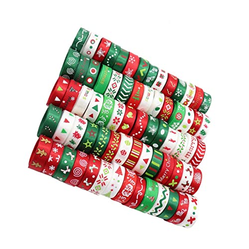 DIYEAH 1 Weihnachtsdekoration Buntes Weihnachtsband Geschenkband Stoffband Bänder Band Für Weihnachtsbaum Weihnachtsbasteln Weihnachtsdrahtband Weihnachtsgeschenke von DIYEAH