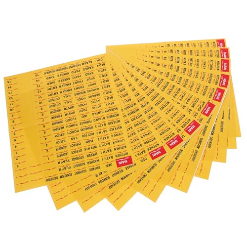 DIYEAH 10 Blatt Elektrische Panel Etiketten für Schaltkästen Selbstklebende Aufkleber zur Klassifizierung und Identifizierung von Stromkreisen Leuchtenden Farben für Elektroinstallation von DIYEAH