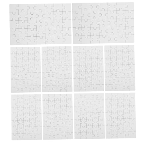 DIYEAH 10 Blatt Teiliges Holz Blanko Puzzle Sublimationsfähig DIY zum Bemalen und Bedrucken Stabile Glatte Puzzleteile für Personalisierte Handwerksprojekte und Geschenkideen von DIYEAH