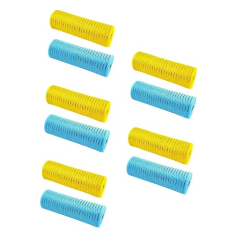 DIYEAH 10 Rollen Easter Mesh Ribbon Yards Strapazierfähiges Kunststoffnetzband für Frühlingsfest Dekoration und Blumenverpackung Leicht Anzuwenden Langlebig Hellblau und Gelb von DIYEAH