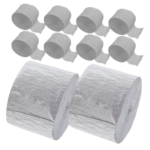 DIYEAH 10 Rollen Krepppapier Deko-bänder Silber Flexible Party-streamers für Geburtstag Hochzeit Shower DIY Basteln Vielseitige Festtagsdekoration DIYEAH 10 Rollen Krepppapier Deko-bänder Silber Flexible Party-streamers für Geburtstag Hochzeit Shower DIY Basteln Vielseitige Festtagsdekoration von DIYEAH