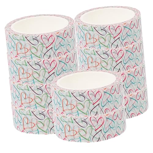 DIYEAH 10 Rollen Liebe Taschenband Herz Geburtstag Zeitschrift Karte Scrapbook-aufkleber Dekorativ Schrott Journaling Farben Herstellung Farbig Für Handkontenbänder Klebebänder Papier von DIYEAH