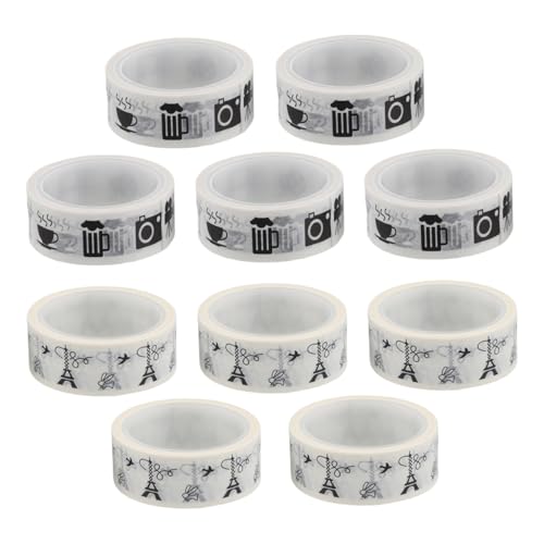 DIYEAH 10 Rollen Taschenband Aufkleber für Scrapbooking süßes Band Washi-Tape-Aufkleber Washi-Tape Vintage-Scrapbook-Zubehör Washi -Bänder Japanisches Papier von DIYEAH