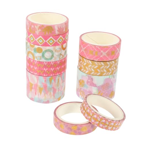 DIYEAH 10 Rollen Washi-Tape Klebeband nachfüllt Blumenband Scrapbook-Materialien Lieferungen bastelmaterial für bastelsets für Bastelbänder Klebestreifen Japanisches Papier von DIYEAH