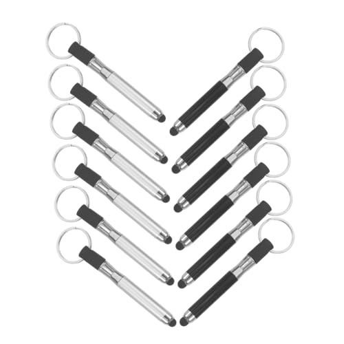 DIYEAH 10 Sätze 10 Sets Touchscreen Kugelschreiber Schlüsselanhänger Schwarze Stifte Kugelschreiber Schlüsselanhänger Smartphone Stylus Stift Tragbarer Kugelschreiber 12 Stück * 10 von DIYEAH