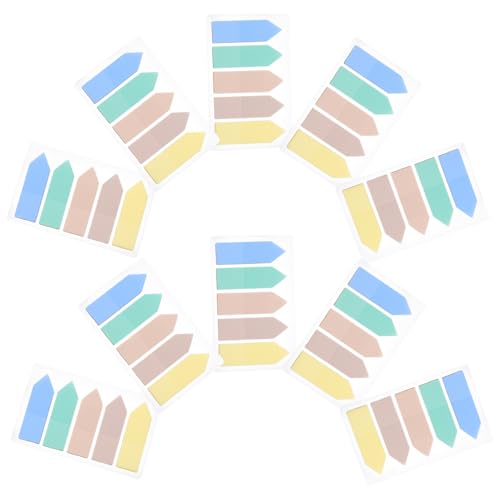 DIYEAH 10 Sätze Haftmarker Bunte Selbstklebende Index Tabs für Büro und Schule Beschreibbar Praktische Seitenmarker Lesehilfen Pastellfarben Langlebig und Stark Haftend von DIYEAH