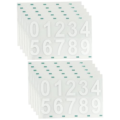 DIYEAH 10 Sätze nummerierte Aufkleber Zahlen Adresse reflektierend Post Vinyl Tür im Freien groß Mailbox digitale Aufkleber Adressaufkleber für den Briefkasten Papier Weiß von DIYEAH
