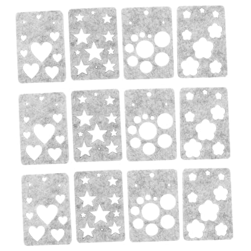 DIYEAH 10 Satz Nadelfilz Schablonen Herz und Blume DIY Filzvorlagen Anfänger mit Anleitung für Kreative Wollfilz Bastelarbeiten und Handgemachte Dekorationen von DIYEAH