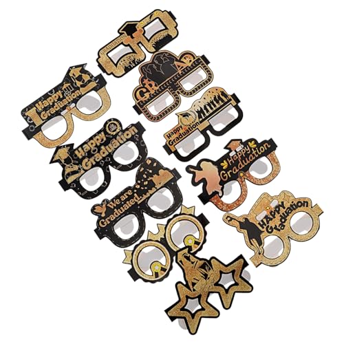 DIYEAH Abschluss-fotoautomaten-requisite 10er-pack Papier-abschlussbrillen Dekorative Brillen Für Party Geburtstag Hochzeit von DIYEAH