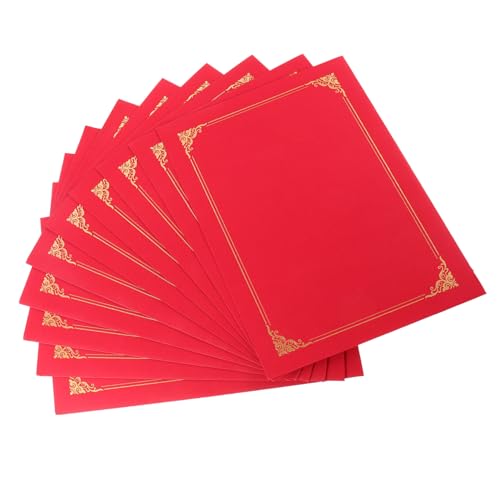 DIYEAH 10 Stück Auszeichnung Für Besondere Verdienste Diplom-cover Urkundenhalter Schwarz Inhaber Dekoration Blanko Zertifikat Trocken Löschen Zertifikatordner Preiszertifikat Papier Rot von DIYEAH