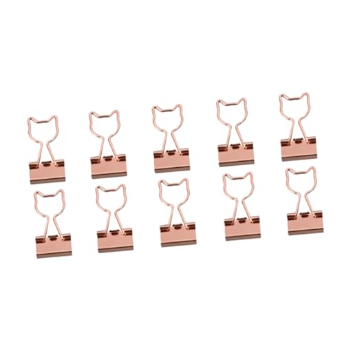 DIYEAH 10 Stück Büroordner Konstruktionspapier Clip Das Büro Schreibwaren Jumbo Textmarker Befestigungselemente Zwischenablage Heftklammern Dokumentenmappe Büroklammern Rose Gold Metall von DIYEAH
