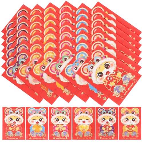 DIYEAH 10 Stück Chinesische Neujahr Rote Umschläge mit Cartoon Design Glücksgeldumschläge für Jahr Schlange Frühlingsfest Hochwertige Papierqualität für von DIYEAH