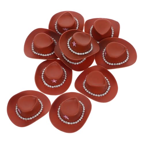 DIYEAH 10 Stück Dekorative Cowboyhut kleine hüte Party Cowboy Hüte Cowboy-Minihut Mini-Hüte Miniatur-Puppenhut Wild-West-Partyzubehör süßer Miniaturhut Hut für Puppen Plastik Braun DIYEAH 10 Stück Dekorative Cowboyhut kleine hüte Party Cowboy Hüte Cowboy-Minihut Mini-Hüte Miniatur-Puppenhut Wild-West-Partyzubehör süßer Miniaturhut Hut für Puppen Plastik Braun von DIYEAH