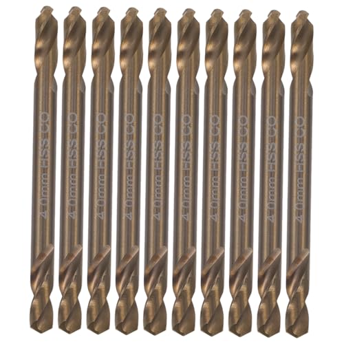 DIYEAH 10 Stück Doppelkopfbohrer Industriell Kobaltbohrer Twist Bohren Verdrehte Bohrer Bausatz Schlüssel Reibahle Für Edelstahl Bohrer Für Kupfer Golden Kobaltstahl von DIYEAH