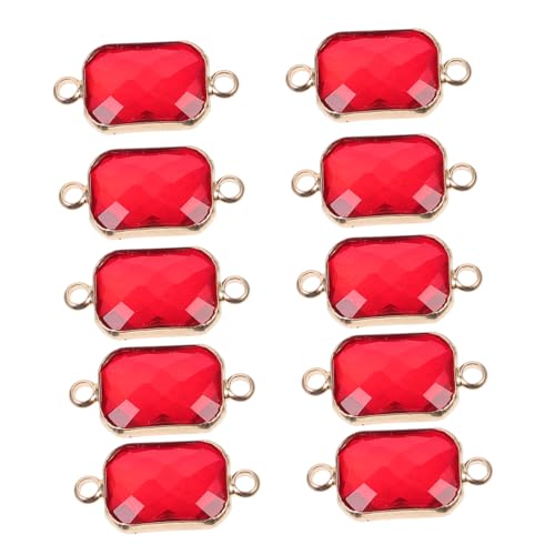 DIYEAH 10 Stück Doppelloch Glasanhänger für Diy Schmuckherstellung Dekorative Glasverbindungen für Armbänder und Ohrringe für Bastelprojekte von DIYEAH
