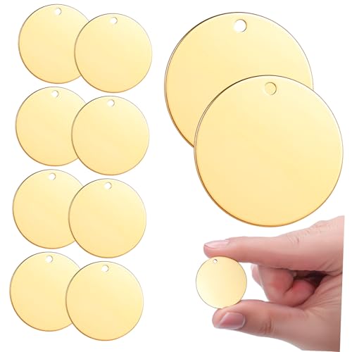 DIYEAH 10 Stück Etikett aus Edelstahl Anhänger für die Schmuckherstellung flache Scheibenzauber mit Loch Anhänger aus Metall Stanzrohlinge aus Metall Metallstempel Rostfreier Stahl Golden DIYEAH 10 Stück Etikett aus Edelstahl Anhänger für die Schmuckherstellung flache Scheibenzauber mit Loch Anhänger aus Metall Stanzrohlinge aus Metall Metallstempel Rostfreier Stahl Golden von DIYEAH