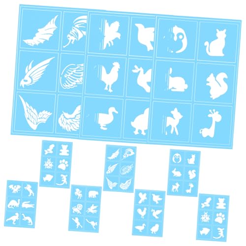 DIYEAH 10 Stück Gesichts-Make-up-Musterschablonen Gesichtsbemalungsvorlagen Gesichts-Körper-Malschablonen malen Gesicht Glitzer Schminkschablonen Papier Blue von DIYEAH