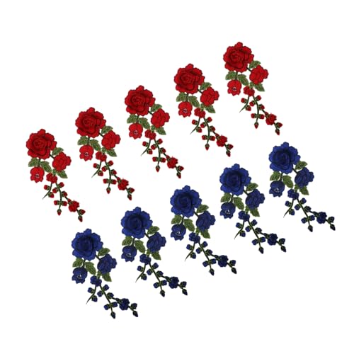 DIYEAH 10 Stück Gestickter Spitzenaufnäher Sticked Stoff Spitzenapparat Aufnäher Basteln Stickerei-blumenapplikation Blütennähungsgewebe Applikationen Gestickter Aufnäher Polyester von DIYEAH