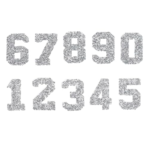 DIYEAH 10 Stück Glitzernde Nummern Patches zum Aufbügeln für Diy Kleidung Rucksäcke und Hüte Nummern Silber DIYEAH 10 Stück Glitzernde Nummern Patches zum Aufbügeln für Diy Kleidung Rucksäcke und Hüte Nummern Silber von DIYEAH