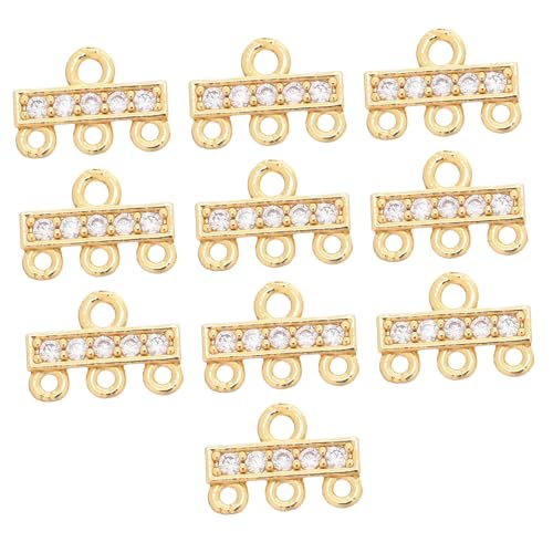 DIYEAH 10 Stück Gold Überzogene Mehrfach-perlenkette Verschluss Multi-strang Armbandverbinder Mit Zirkonia Für Damen DIY Schmuckherstellung von DIYEAH