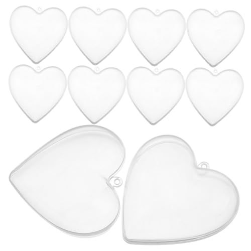 DIYEAH 10 Stück Herzförmige Befüllbare Klare Kunststoff Kugeln für Weihnachtsfeiern Hochzeiten und Diy Projekte Leicht Vielseitig Hochtransparent von DIYEAH