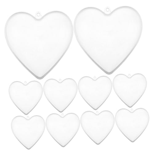 DIYEAH 10 Stück Herzförmige Füllbare Ornamente Klare Kunststoff Diy Kugeln für Hochzeiten Valentinstag und Festtagsdekorationen Hochtransparente Bastelzubehörteile von DIYEAH