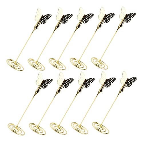 DIYEAH 10 Stück Hochzeitssitzhalter Schmetterlingsständer Für Party Kartenhalterclip Platzieren Gruß Ereignisse Tischdekoration Für Partys Karte Steht Nummer Inhaber Stand Golden Metall von DIYEAH