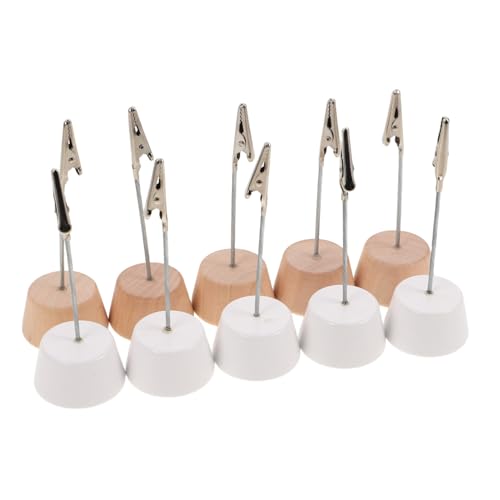 DIYEAH 10 Stück Holz Kartenhalter mit Clip Minimalistische Tischdekorationslösung für Fotos Notizen und Tischkarten für Büro Veranstaltungen und Zuhause von DIYEAH