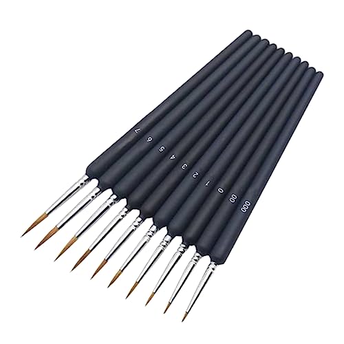 DIYEAH 10 Stück Künstler Pinsel Präzise Detailmalerei Stifte für Aquarell Öl und Modellbau Langlebige Pinsel mit Hochwertigen Borsten für und Details von DIYEAH