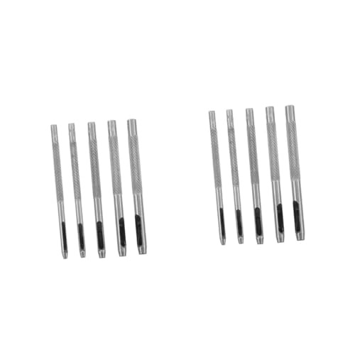 DIYEAH 10 Stück Lederstanzwerkzeug Locher Für Löcher Grommet Klein Industriell Gürtel Schneiden Lochwerkzeug Ösenschlag Schlag-kit Hochleistungs-lochstanze Silver Stahl von DIYEAH