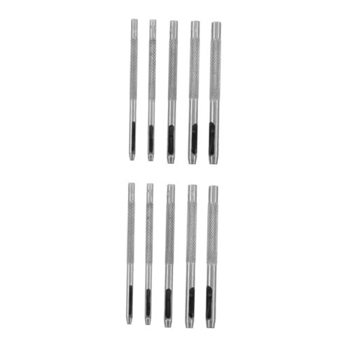 DIYEAH 10 Stück Lederstanzwerkzeug industriell Grommet Punch-Kit klein Schneiden Gürtellochmacher Ösenschlag Schlag-Kit Hochleistungs-Lochstanze Locher Stahl Silber von DIYEAH