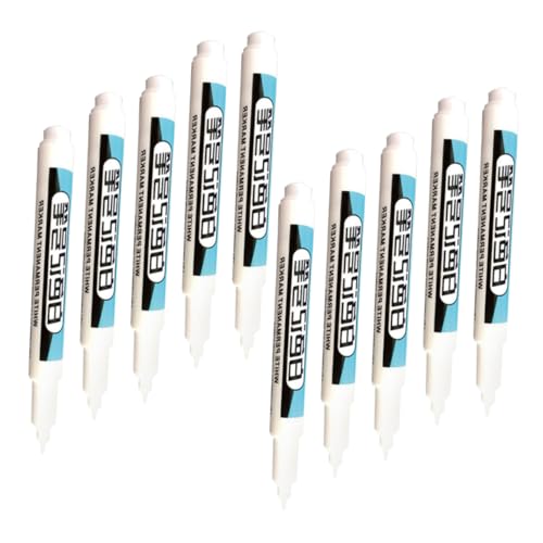 DIYEAH 10 Stück Markierung für den Bau Lackmarker markierungsstift Beschriftungsstift Tischlerstift für den Bau Ministifte für Abzeichen Marker für Metall Stift Plastik Weiß von DIYEAH