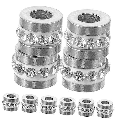 DIYEAH 10 Stück Metallhalterperlen edelstahlkügelchen bracelet beads Perlen für Schmuckherstellungsset rostfrei Kette Loch Schmuck Abstandsperlen Perlen für die Herstellung von Armbändern von DIYEAH