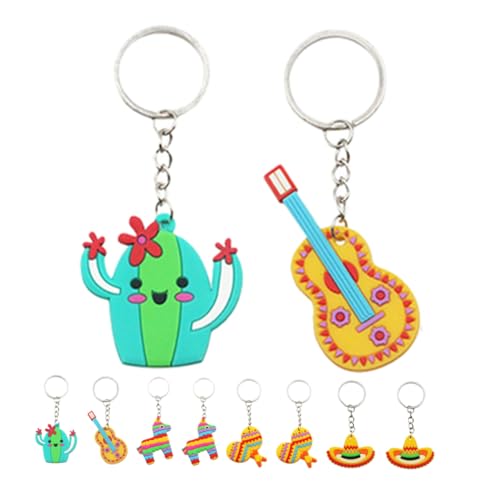DIYEAH 10 Stück Mexikanische Schlüsselkette Taschenanhänger Zubehör Für Themenpartys Festival-schlüsselanhänger-dekoration Party Gefälligkeiten Cartoon -schlüsselbund Für Rucksack Pvc von DIYEAH