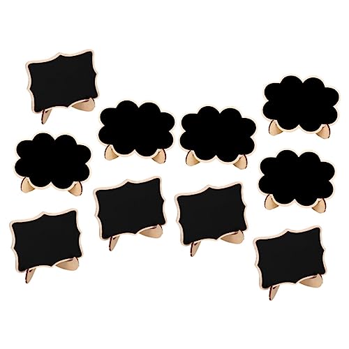 DIYEAH 10 Stück Mini Kreidetafel Holz Memo Boards für Hochzeit und Events Dekorativ mit Blumen Motiven Vielseitig Einsetzbar als Nachrichten und Zeichenbrett für Tischdekoration und von DIYEAH