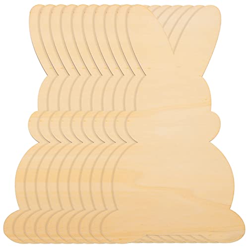 DIYEAH 10 Stück Osterhasen-Ausschnitte Hasenstatue Dekoration Kaninchenförmige Leere Holzschilder Zum Bemalen Und Selbermachen von DIYEAH