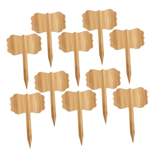 DIYEAH 10 Stück Pflanzenetikett Einfügen Gartenmarker -pflanzenschild Gartenpflanzenmarker Pflanzenzeichen Blumentopf Zeichen Gartenschild Pilzpfähle Für Pflanzen Khaki Holz von DIYEAH