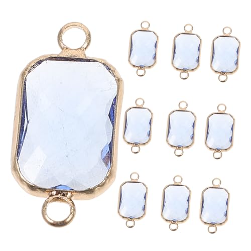 DIYEAH 10 Stück Rechteckige Glasanhänger für Schmuckherstellung Doppelseitige Pendants für Diy Armbänder für Bastelprojekte von DIYEAH