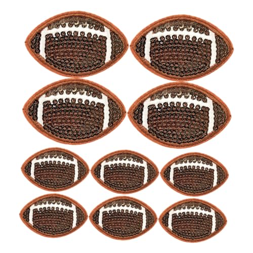 DIYEAH 10 Stück Rugby Glitzer Patches zum Aufbügeln Bunte Gestickte Applikationen für Kleidung Jeans Hüte und Bastelprojekte Geeignet für Verschiedene Stoffe von DIYEAH