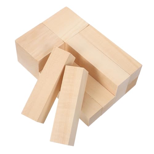 DIYEAH 10 Stück Schnitzblock aus Lindenholz Holz zum Schnitzen Basswood Craft Block Holzschnitzholzblöcke Holzblöcke basteln Bassholz für Handwerk Lindenschnitzblock Basswood Block Khaki von DIYEAH