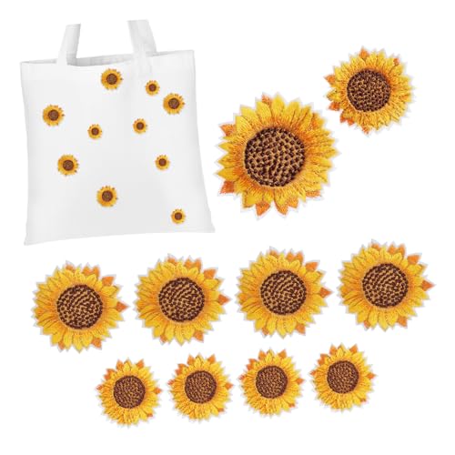 DIYEAH 10 Stück Sonnenblumen Patches Teiliges Bestickte Applikationen für Kleidung Taschen und Diy Projekte Klein Groß Aufbügeln oder Aufnähen DIYEAH 10 Stück Sonnenblumen Patches Teiliges Bestickte Applikationen für Kleidung Taschen und Diy Projekte Klein Groß Aufbügeln oder Aufnähen von DIYEAH