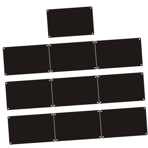 DIYEAH 10 Stück Teiliges Aluminium Blanko Namensschilder Multifunktionale DIY Gravurplatten mit Löchern Schwarz Eloxierte Metallschilder für Tür Bürobeschriftung von DIYEAH