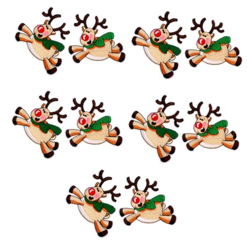 DIYEAH 10 Stück Teiliges Bestickte Weihnachts-patches zum Aufbügeln Farbenfrohe Niedliche Applikationen für Kleidung Taschen Hüte Geeignet für Damen und Diy-bastelprojekte von DIYEAH