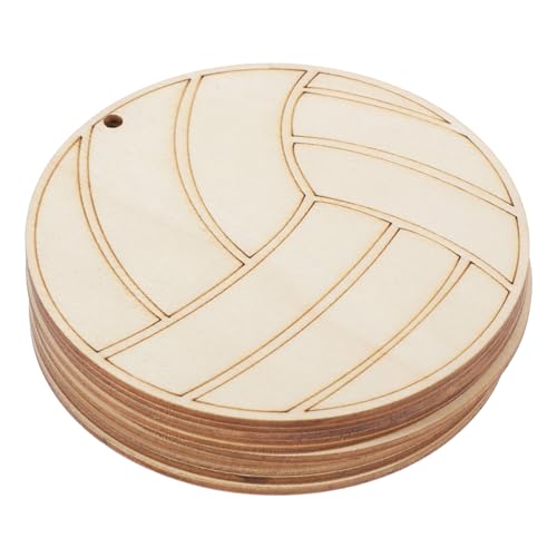 DIYEAH 10 Stück Teiliges Holzscheiben Volleyballform Fein Geschliffen Kindersicher Langlebig für DIY Bastelprojekte Hand auge koordination Fördernd Kreative Bastelspiele von DIYEAH
