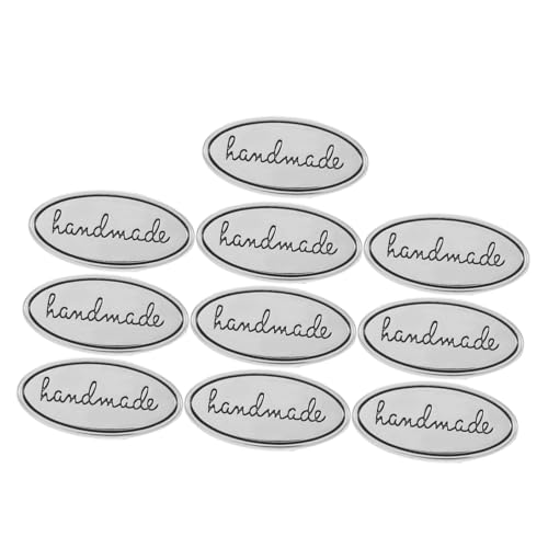 DIYEAH 10 Stück Teiliges Ovale Metallhandwerk Label aus Zinklegierung mit Unterlegscheiben Langlebige Handgenähte Etiketten für DIY Taschen Kleidung Jeans Schuhe Leichte Stabile von DIYEAH