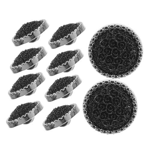 DIYEAH 10 Stück Teiliges Schwarze Runde Rosenknöpfe für Mäntel Pullover DIY Nähknöpfe Langlebig Modisch Vielseitig für Hemden Blazer Kleidungsstücke von DIYEAH