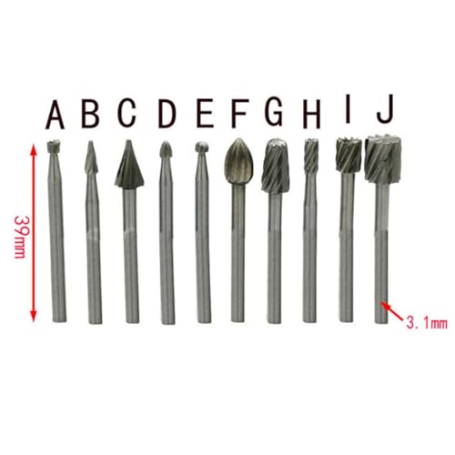DIYEAH 10 Stück Teiliges Set Hochgeschwindigkeits Rotationsfräser für Holzarbeiten Präzisionsbohrer Hochfestem Stahl Geeignet für Holz von DIYEAH